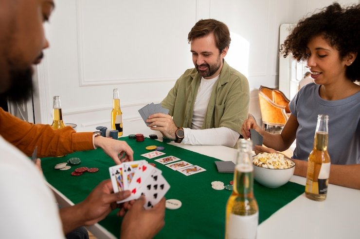 Live casino blackjack dealer and table display